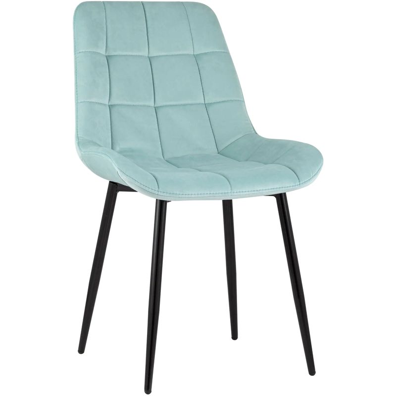 Стул NANCY Chair Светло-Голубой Велюр Светло-голубой Черный Стул NANCY Chair Светло-Голубой Велюр Светло-голубой Черный в Грозном | Loft Concept
