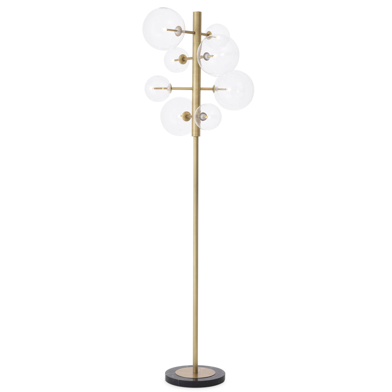 Торшер Eichholtz Floor Lamp Argento Латунь Прозрачное Стекло Черный Мрамор Nero Торшер Eichholtz Floor Lamp Argento Латунь Прозрачное Стекло Черный Мрамор Nero в Грозном | Loft Concept