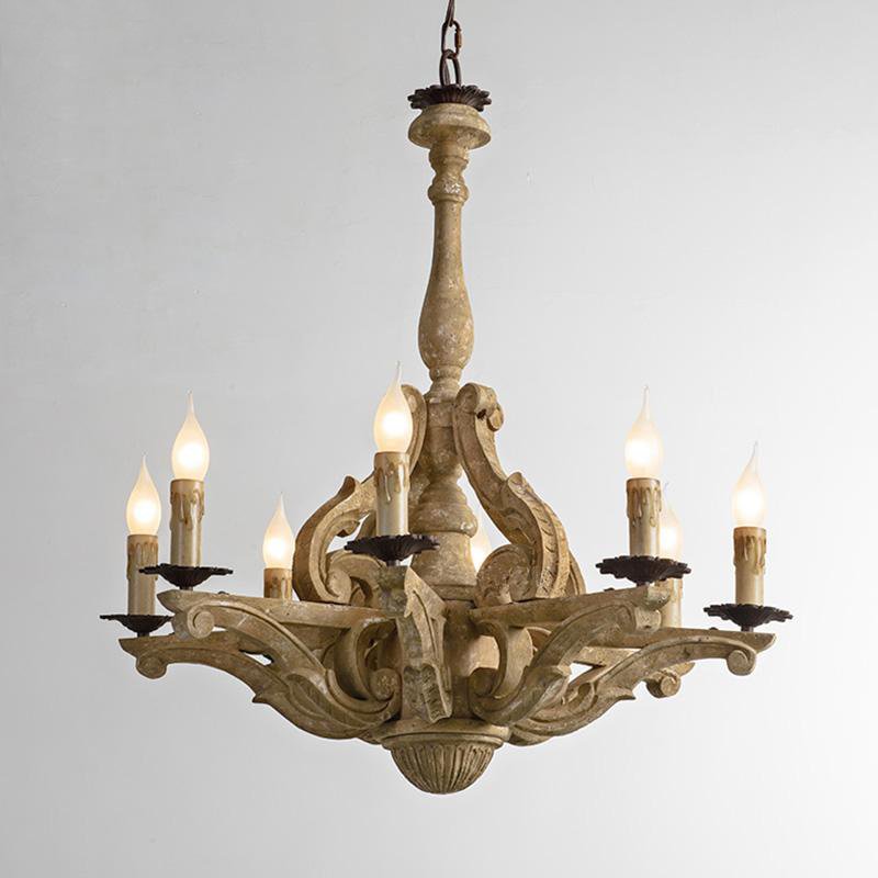 Люстра Rustic Wood Chandeliers 8 Бежево-серый Люстра Rustic Wood Chandeliers 8 Бежево-серый в Грозном | Loft Concept