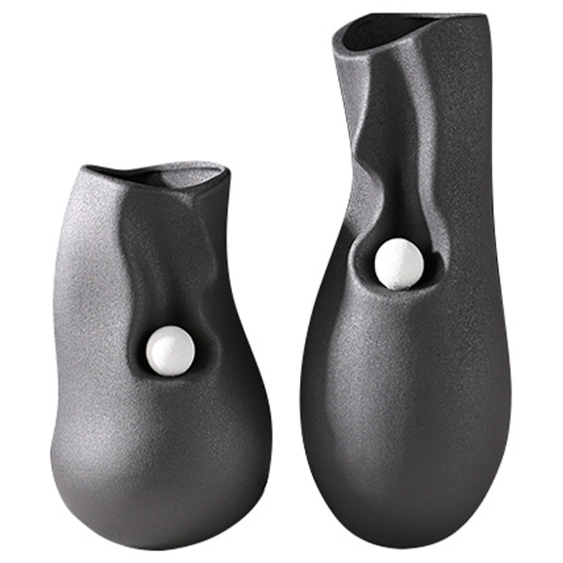 Ваза Molecule Collection Rhea Black Vase Черный Белый Ваза Molecule Collection Rhea Black Vase Черный Белый в Грозном | Loft Concept