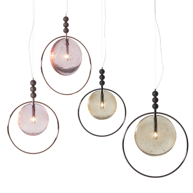 Подвесной светильник c цветным стеклом Tonin Casa Lampada Dreamy Розовый пастельный Серый (Gray) Подвесной светильник c цветным стеклом Tonin Casa Lampada Dreamy Розовый пастельный Серый (Gray) в Грозном | Loft Concept