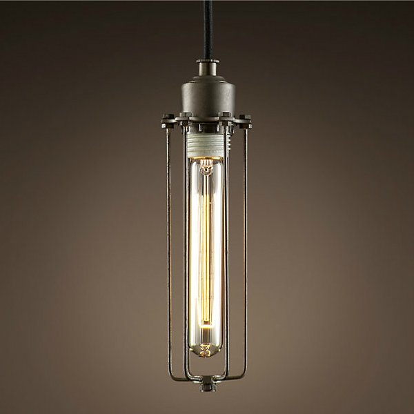 Подвесной светильник Loft Industrial Edison Cage Vetrical Momo Черный Подвесной светильник Loft Industrial Edison Cage Vetrical Momo Черный в Грозном | Loft Concept