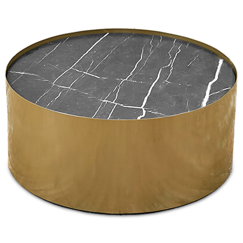 Кофейный стол Cappello Coffee Table Латунь Черный Мрамор Nero в Грозном | Loft Concept 