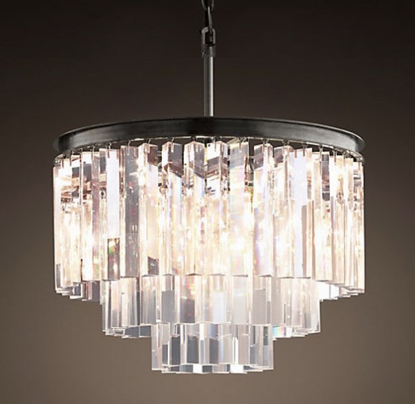 Люстра RH 1920s Odeon Clear Glass Fringe Chandelier - 3 rings Черный Люстра RH 1920s Odeon Clear Glass Fringe Chandelier - 3 rings Черный в Грозном | Loft Concept