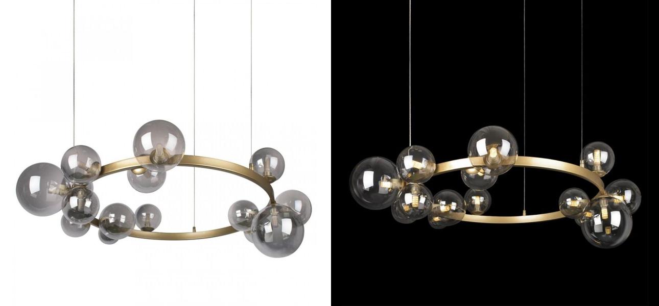 Светодиодная люстра Кольцо IONA Сhandelier GOLD диаметр 85 см - фото