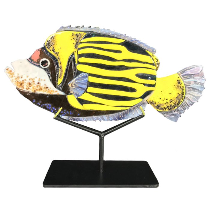 Статуэтка на подставке Yellow Fish Желтый Черный Статуэтка на подставке Yellow Fish Желтый Черный в Грозном | Loft Concept