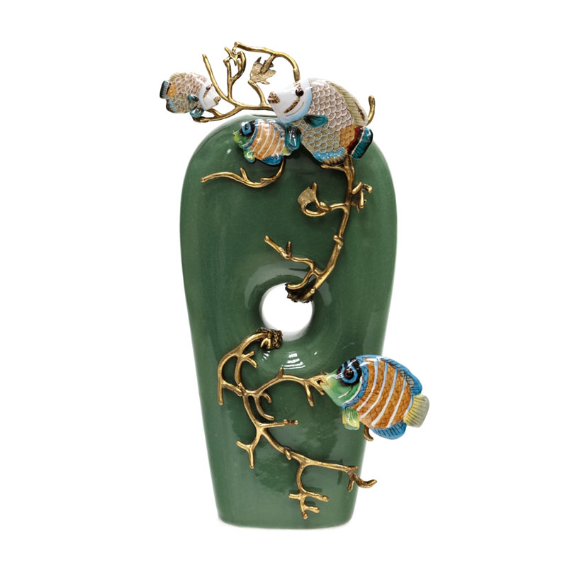Ваза Colored Fish Vase green Бронза Зеленый Ваза Colored Fish Vase green Бронза Зеленый в Грозном | Loft Concept