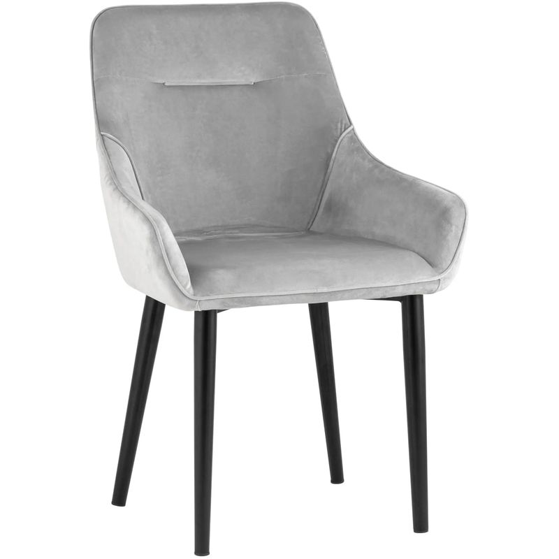 Стул Joan Chair Светло-Серый Велюр Серый Черный Стул Joan Chair Светло-Серый Велюр Серый Черный в Грозном | Loft Concept