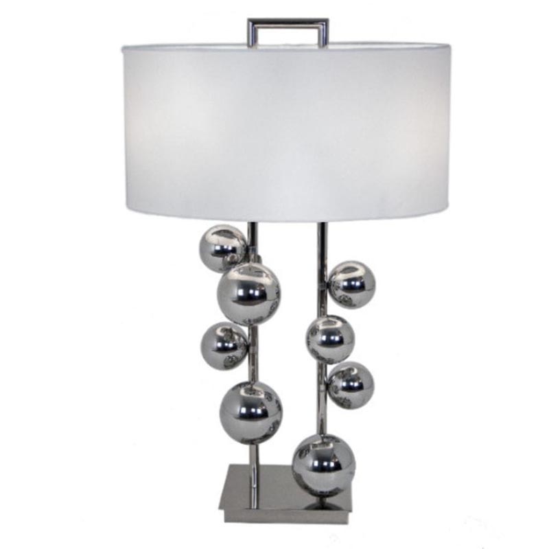 Настольная лампа Chrome Bubbles white lampshade Темный хром Настольная лампа Chrome Bubbles white lampshade Темный хром в Грозном | Loft Concept