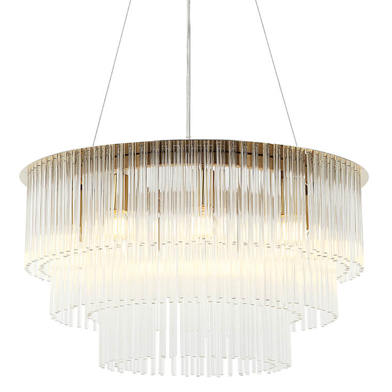 Люстра Harrison Chandelier gold 9 lamp Глянцевое золото Прозрачный Люстра Harrison Chandelier gold 9 lamp Глянцевое золото Прозрачный в Грозном | Loft Concept