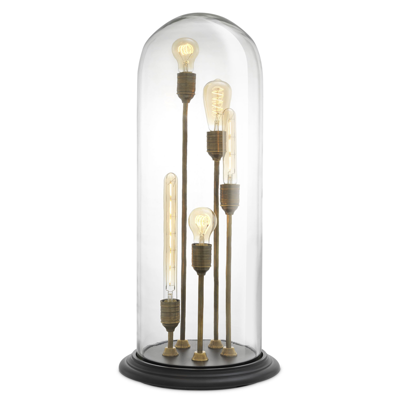Настольная лампа Eichholtz Table Lamp Opus Черный Винтажная латунь Прозрачный Настольная лампа Eichholtz Table Lamp Opus Черный Винтажная латунь Прозрачный в Грозном | Loft Concept