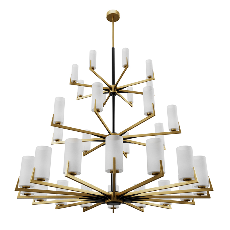 Большая люстра из латуни Brass Candle Латунь Белый Черный Большая люстра из латуни Brass Candle Латунь Белый Черный в Грозном | Loft Concept