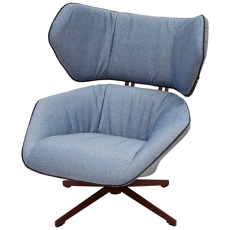 Вращающееся кресло с двухцветной обивкой Wilder Armchair голубой и серый Голубой Серый Коричневый Вращающееся кресло с двухцветной обивкой Wilder Armchair голубой и серый Голубой Серый Коричневый в Грозном | Loft Concept