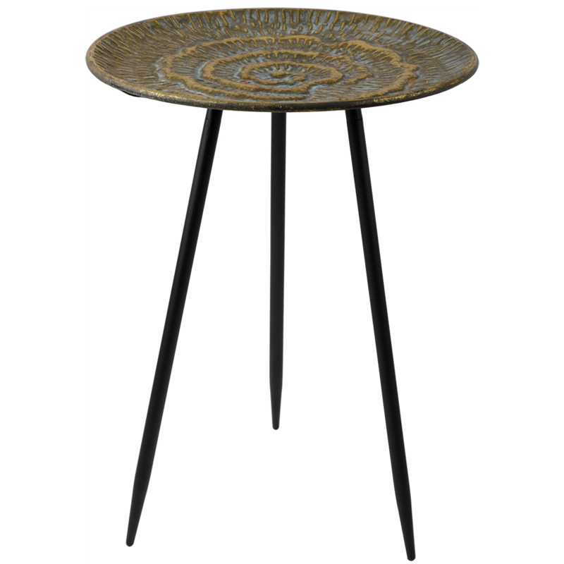 Приставной стол Spiral Side Table Винтажная латунь Черный Приставной стол Spiral Side Table Винтажная латунь Черный в Грозном | Loft Concept