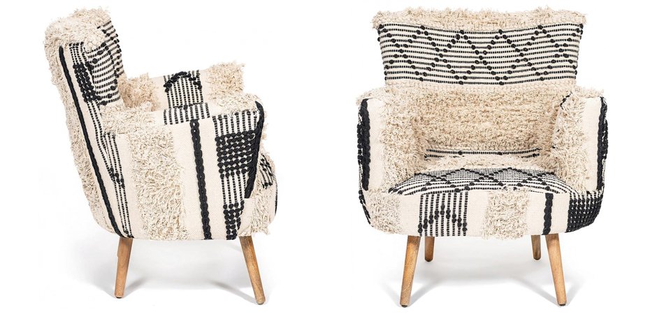 Кресло KELIM Pattern black and white Chair Кресло KELIM Pattern black and white Chair - Loft-Concept в Грозном