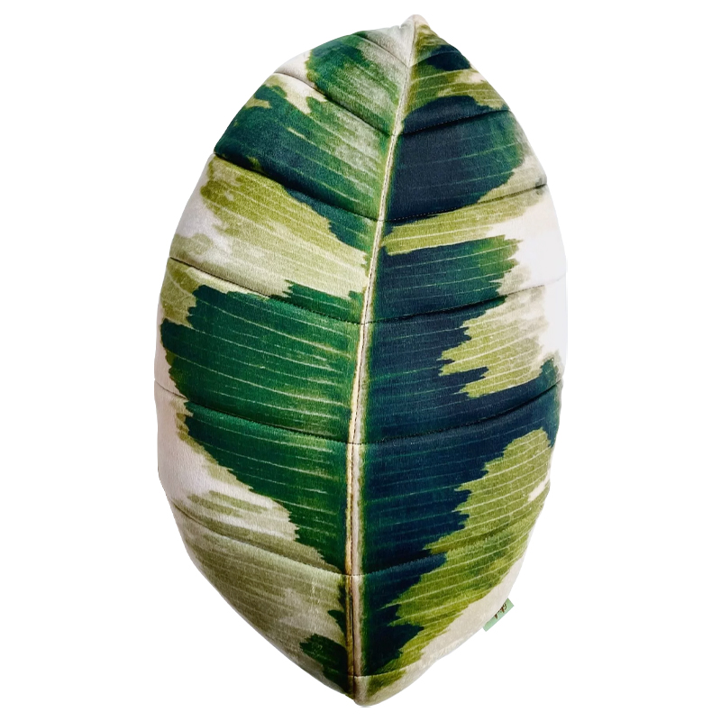 Декоративная подушка Botanical Cushion Ficus Elastica Зеленый Салатовый Белый Декоративная подушка Botanical Cushion Ficus Elastica Зеленый Салатовый Белый в Грозном | Loft Concept