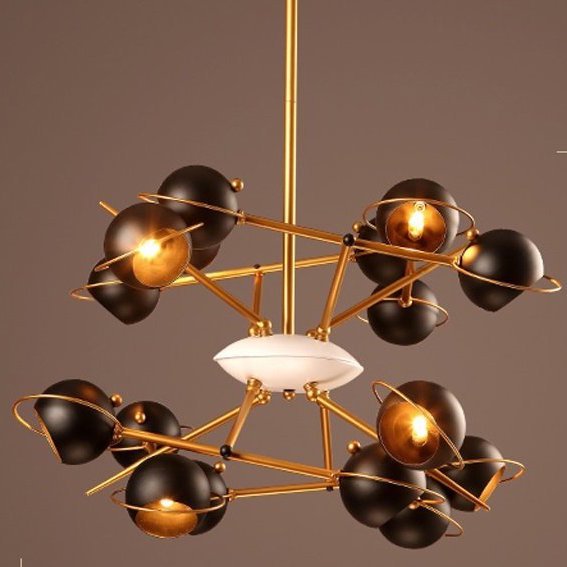 Люстра Oscar Torlasco pending lamp 60S Черный Люстра Oscar Torlasco pending lamp 60S Черный в Грозном | Loft Concept