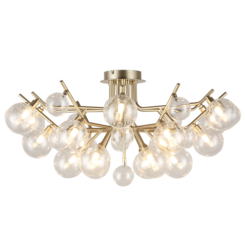 Люстра Berries Chandelier Flower clear 18 Винтажное Светлое Золото Прозрачный Люстра Berries Chandelier Flower clear 18 Винтажное Светлое Золото Прозрачный в Грозном | Loft Concept