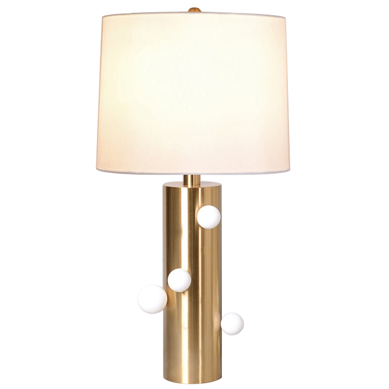 Настольная лампа с абажуром Cantrell Table Lamp White Золотой Белый Бежевый Настольная лампа с абажуром Cantrell Table Lamp White Золотой Белый Бежевый в Грозном | Loft Concept