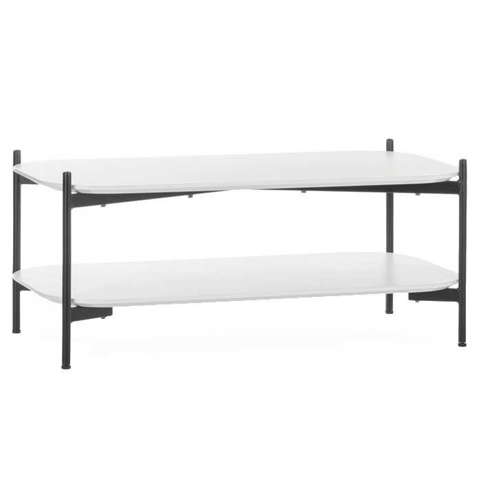 Кофейный стол two shelves WHITE Черный матовый Белый Кофейный стол two shelves WHITE Черный матовый Белый в Грозном | Loft Concept