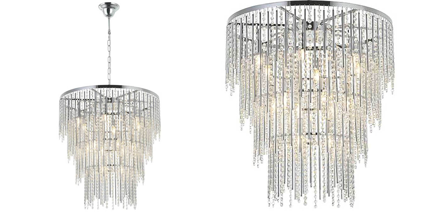Люстра Crystal Wind Chimes Chrome Chandelier - фото №1