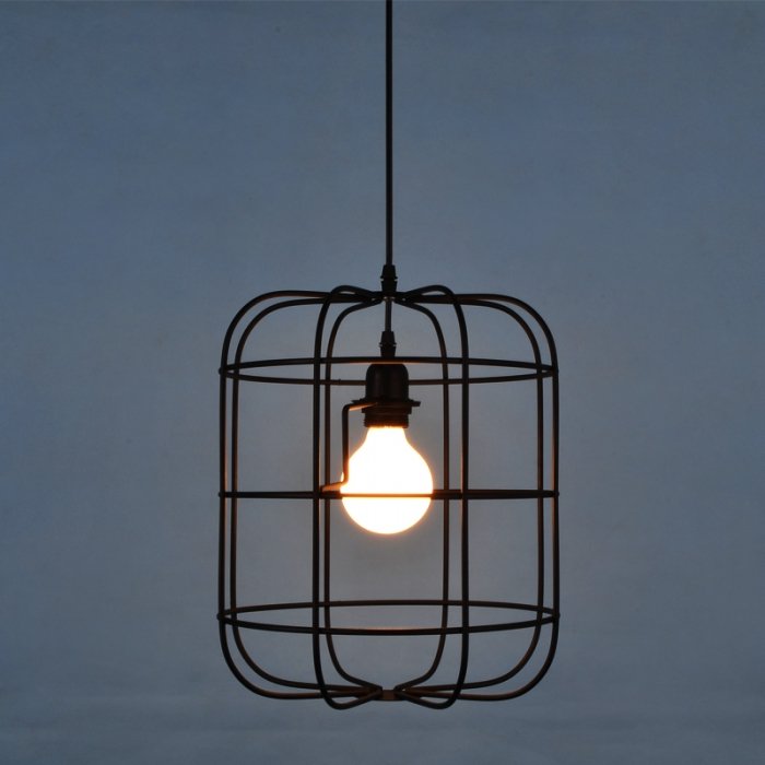 Подвесной светильник Loft Cage Barrel Черный в Грозном | Loft Concept 