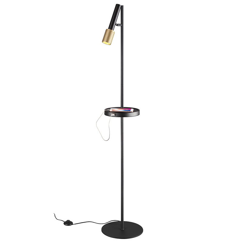 Торшер Eneko Floor Lamp Черный Золотой Торшер Eneko Floor Lamp Черный Золотой в Грозном | Loft Concept