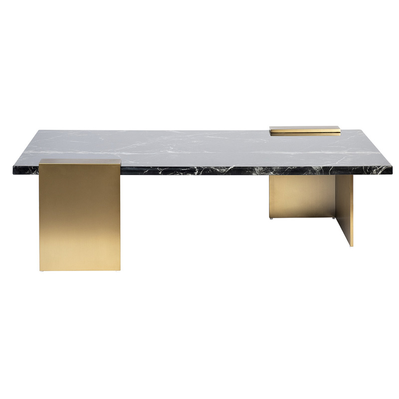 Кофейный стол tormund Coffee Table матовое золото Черный Мрамор Nero Кофейный стол tormund Coffee Table матовое золото Черный Мрамор Nero в Грозном | Loft Concept