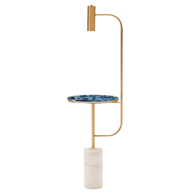 Торшер blue agate countertop FLOOR LAMP Латунь Белый Торшер blue agate countertop FLOOR LAMP Латунь Белый в Грозном | Loft Concept