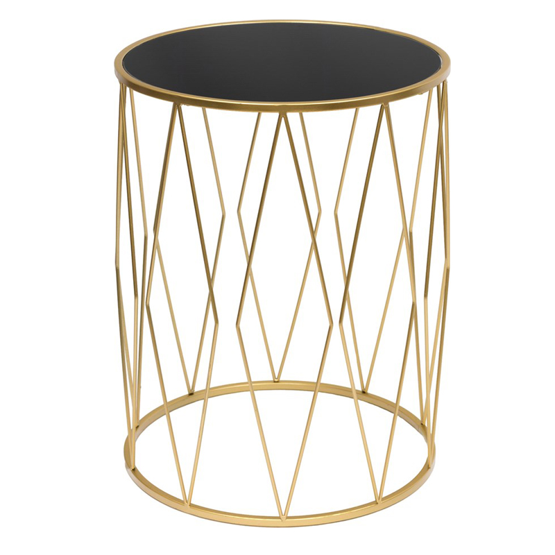 Приставной стол Geometric Interior Table черное стекло Золотой Черный Приставной стол Geometric Interior Table черное стекло Золотой Черный в Грозном | Loft Concept