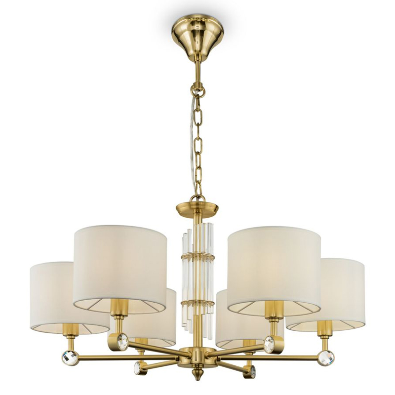 Люстра Aldrich light Chandelier Латунь Белый Люстра Aldrich light Chandelier Латунь Белый в Грозном | Loft Concept