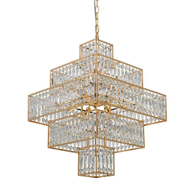 Люстра Crystal Inserts Lamp 16 Прозрачное Стекло Золотой Люстра Crystal Inserts Lamp 16 Прозрачное Стекло Золотой в Грозном | Loft Concept