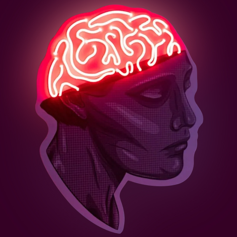 Неоновая настенная лампа Neon Brain Wall Lamp Фиолетовый Красный Неоновая настенная лампа Neon Brain Wall Lamp Фиолетовый Красный в Грозном | Loft Concept