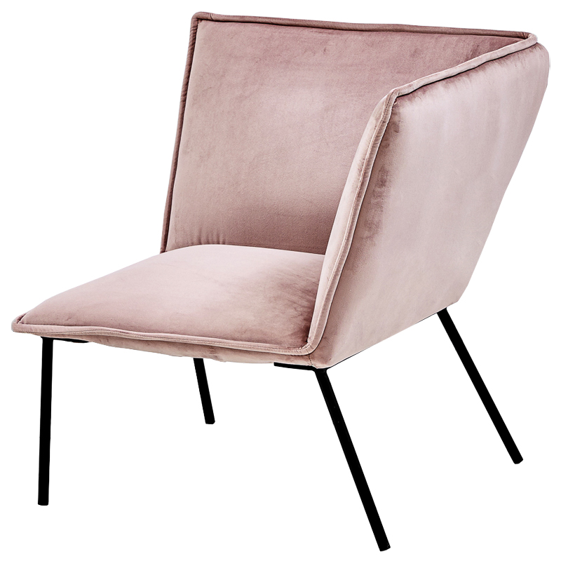 Кресло Corner Armchair pink Розовый пастельный Черный Кресло Corner Armchair pink Розовый пастельный Черный в Грозном | Loft Concept
