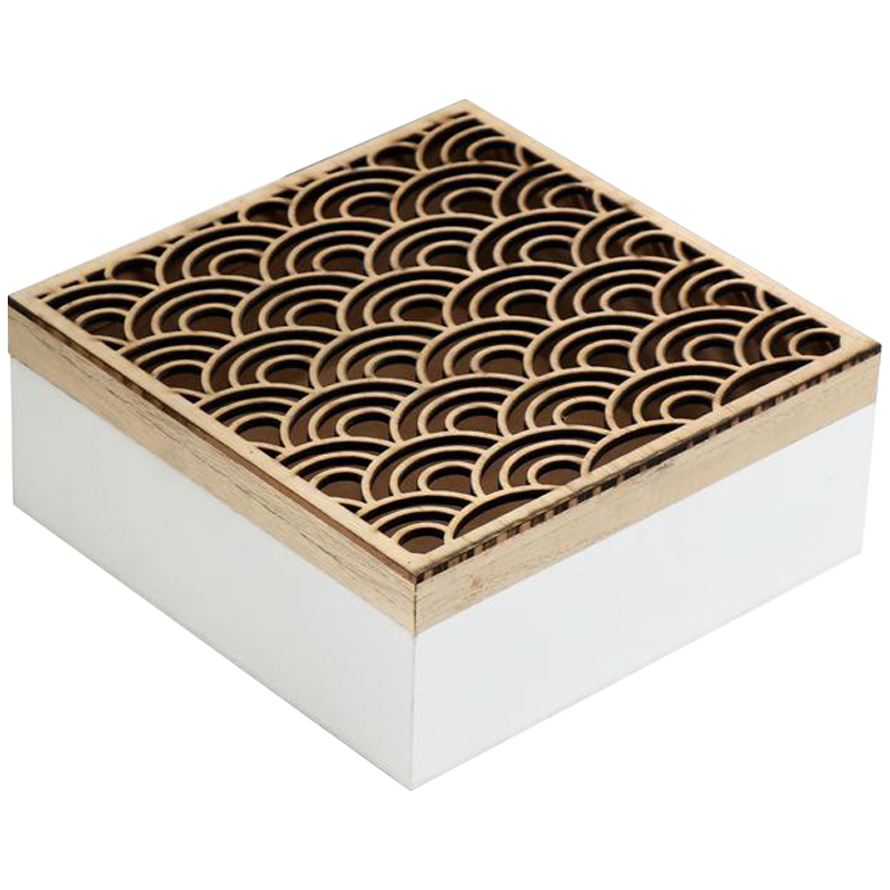 Шкатулка Scales Pattern Box Древесина Белый Шкатулка Scales Pattern Box Древесина Белый в Грозном | Loft Concept