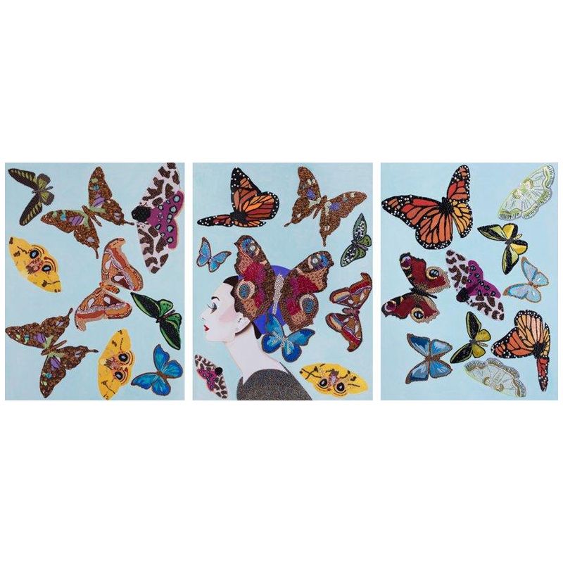 Картина Audrey with Swarming Butterflies Triptych Мульти Картина Audrey with Swarming Butterflies Triptych Мульти в Грозном | Loft Concept