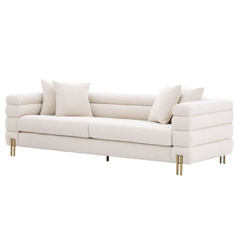Диван Sofa York boucle cream Кремовый Латунь Диван Sofa York boucle cream Кремовый Латунь в Грозном | Loft Concept