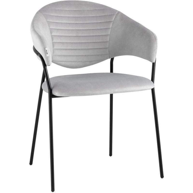 Стул Alexis Chair Светло-Серый Велюр Светло-серый Черный Стул Alexis Chair Светло-Серый Велюр Светло-серый Черный в Грозном | Loft Concept