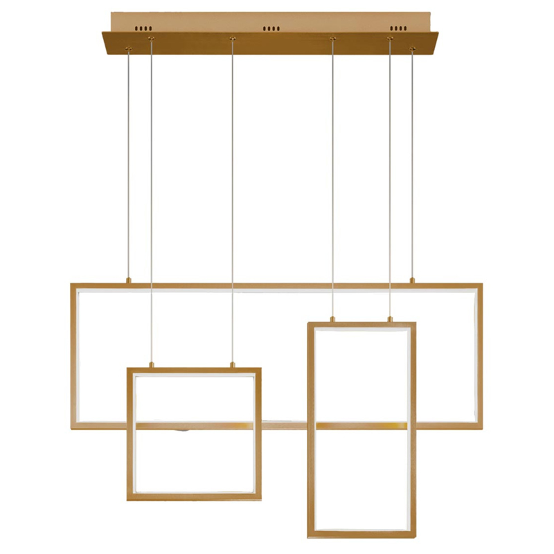 Люстра Rectangle Geometry Chandelier Gold 3 Золотой Люстра Rectangle Geometry Chandelier Gold 3 Золотой в Грозном | Loft Concept
