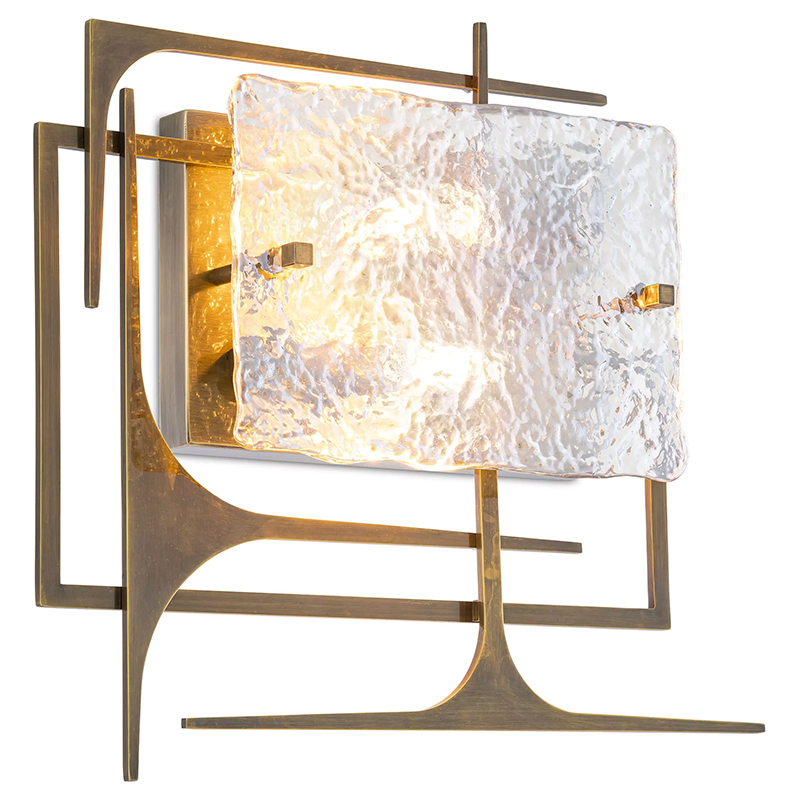 Бра Eichholtz Wall Lamp Zeno Прозрачное Стекло Латунь Бра Eichholtz Wall Lamp Zeno Прозрачное Стекло Латунь в Грозном | Loft Concept