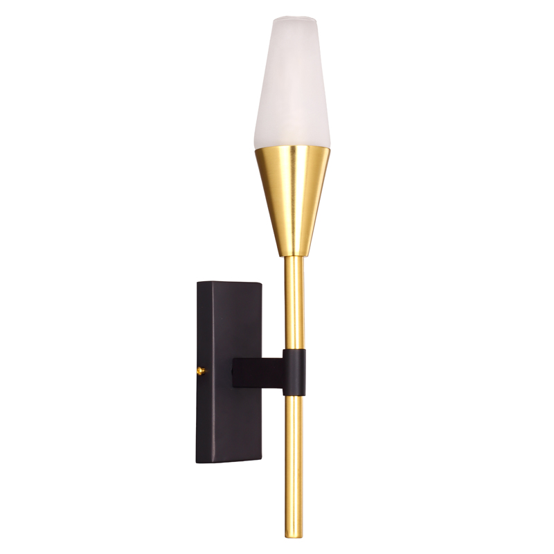 Бра Paulette Sconce Латунь Серый Белое матовое стекло Бра Paulette Sconce Латунь Серый Белое матовое стекло в Грозном | Loft Concept