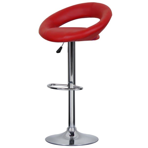 Барный стул Ring Dark Red Хром Красный Барный стул Ring Dark Red Хром Красный в Грозном | Loft Concept