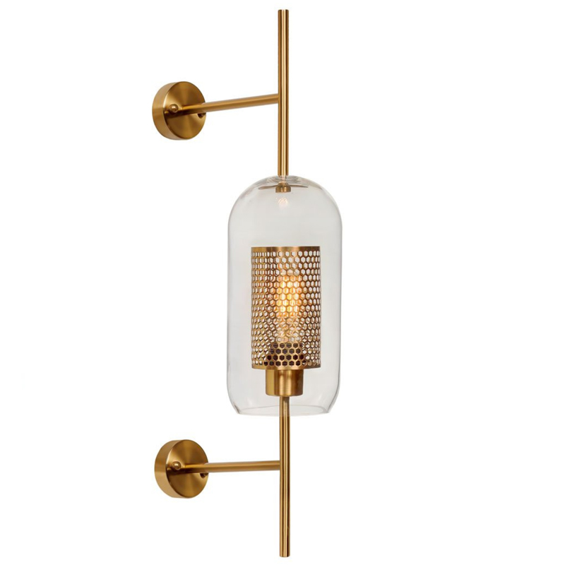 Бра Perforation Wall Lamp Gold 67 Золотой Прозрачное Стекло Бра Perforation Wall Lamp Gold 67 Золотой Прозрачное Стекло в Грозном | Loft Concept
