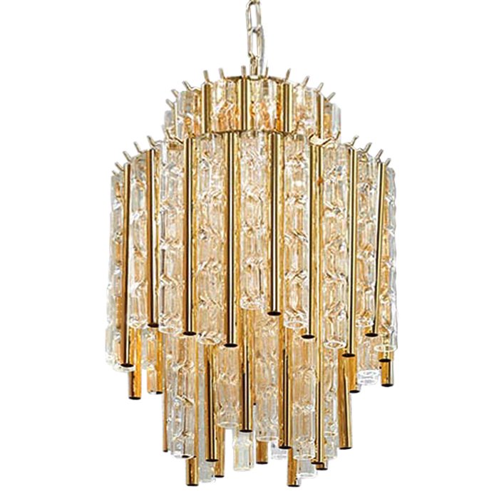 Люстра Chandelier Gigi Gold Глянцевое золото Прозрачное Стекло Люстра Chandelier Gigi Gold Глянцевое золото Прозрачное Стекло в Грозном | Loft Concept