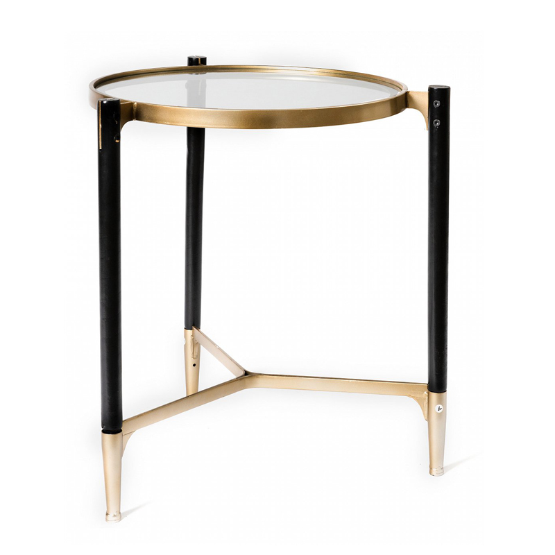 Приставной столик Black & Gold Table round Черный матовое золото в Грозном | Loft Concept 