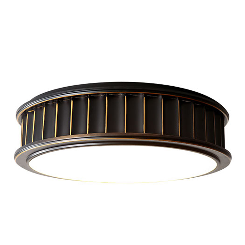 Потолочный светильник Drum Ceiling Lamp Темная бронза Белый Латунь Потолочный светильник Drum Ceiling Lamp Темная бронза Белый Латунь в Грозном | Loft Concept