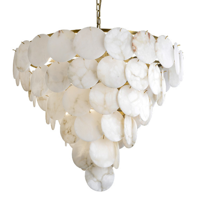 Люстра Letizia Marble Tiered Chandelier Латунь Белый Мрамор Bianco Люстра Letizia Marble Tiered Chandelier Латунь Белый Мрамор Bianco в Грозном | Loft Concept