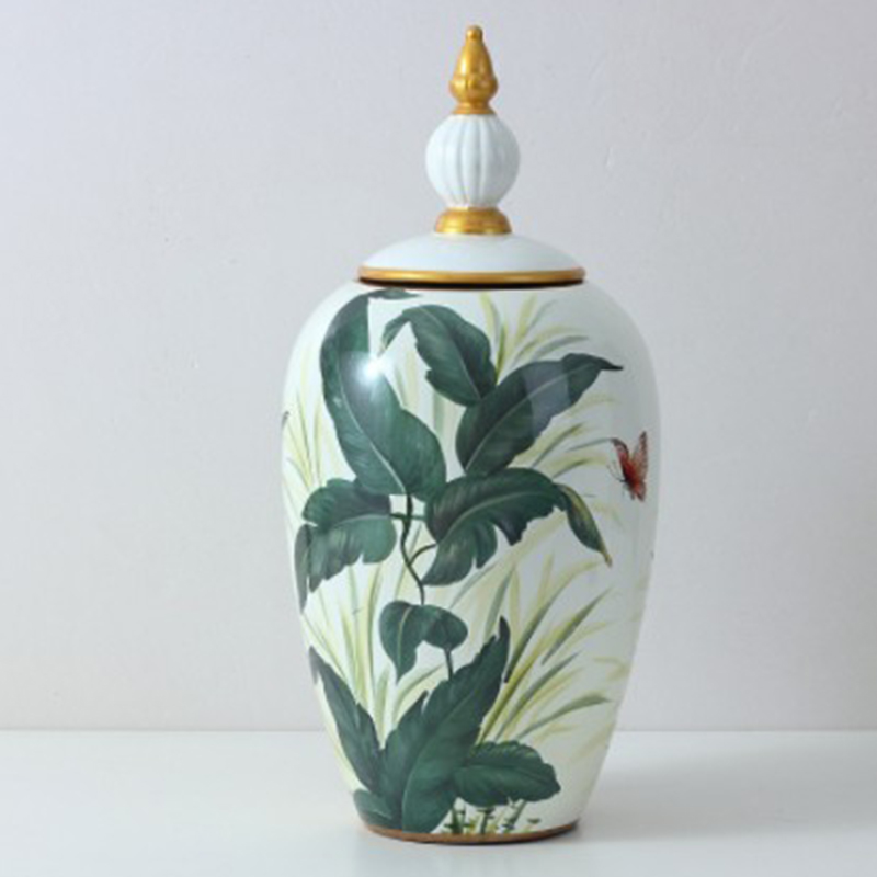 Ваза Vase Aina M Зеленый Белый Золотой Ваза Vase Aina M Зеленый Белый Золотой в Грозном | Loft Concept