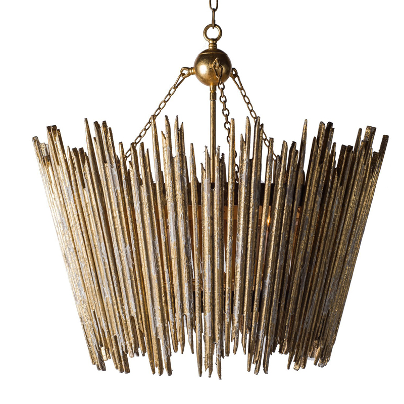 Люстра Ragna Golden Wooden Rods Chandelier Золотой Люстра Ragna Golden Wooden Rods Chandelier Золотой в Грозном | Loft Concept