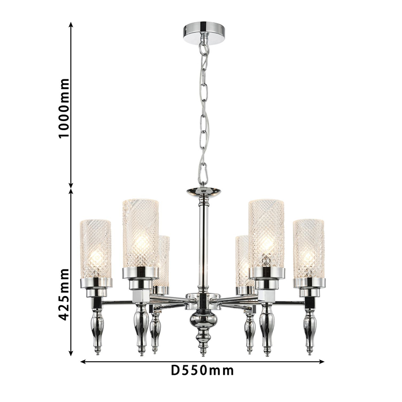 Люстра цвета хром Balusters D55 см в Грозном